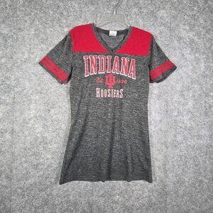 Pro Edge Women's Indiana University  V Neck Short Sleeve T Shirt Gray Size M